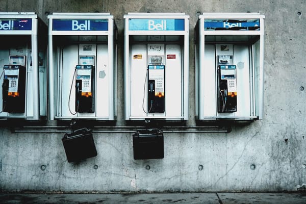 Phone booths in North America.